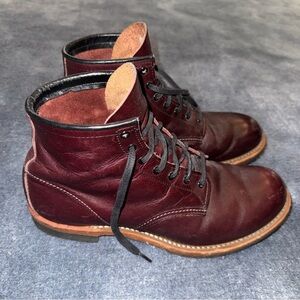 Red Wing Shoes Dark Burgundy Leather Boots 9011 Beckman